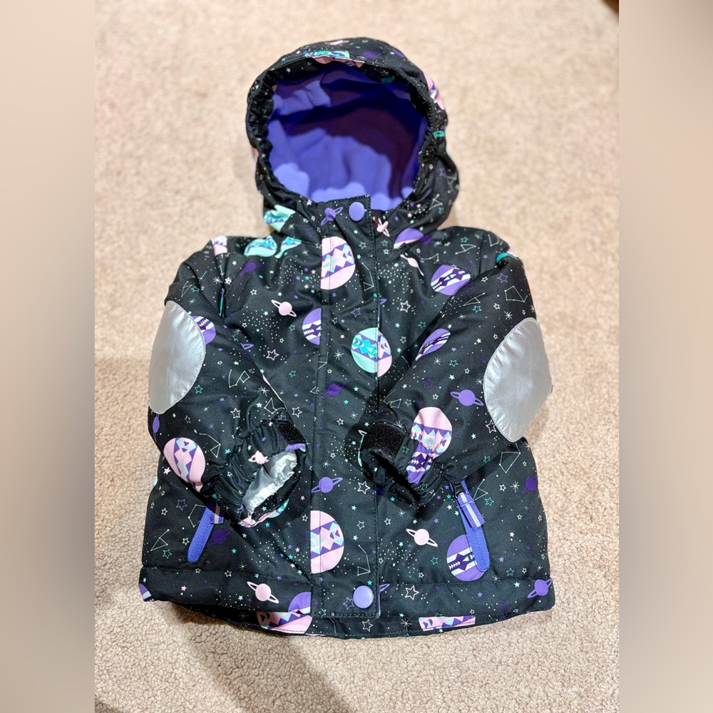 Cat & Jack Kids Puffer Jacket - Black and Purple